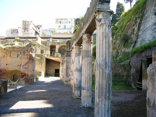 Herculaneum guidad rundtur med en arkeolog