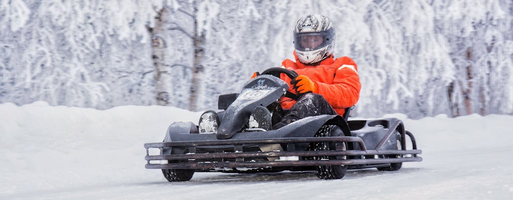 Únete al tour combinado de hielo y practica karting en hielo y motos de nieve