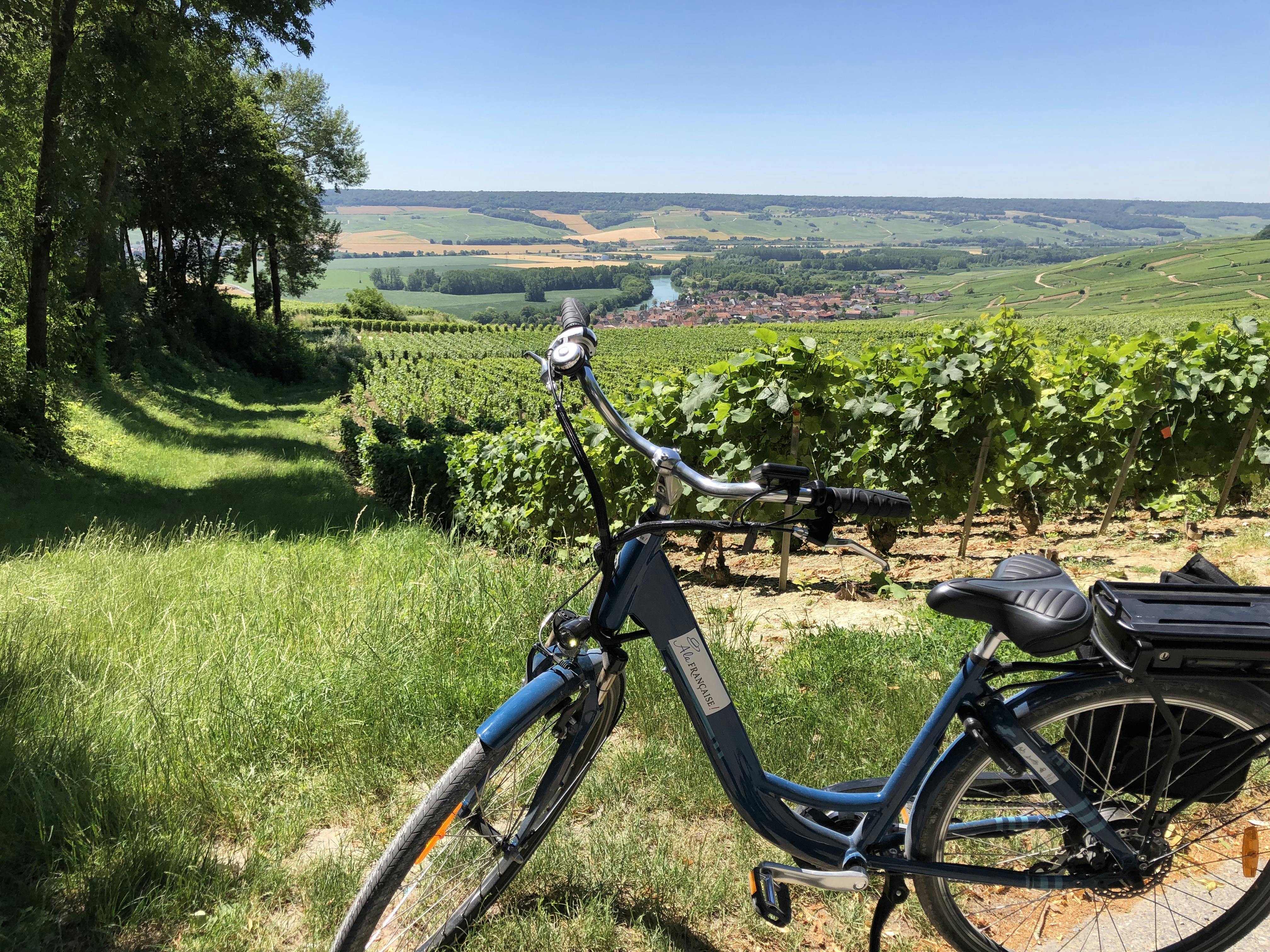 Tour de día completo en bicicleta eléctrica en Champaña con almuerzo