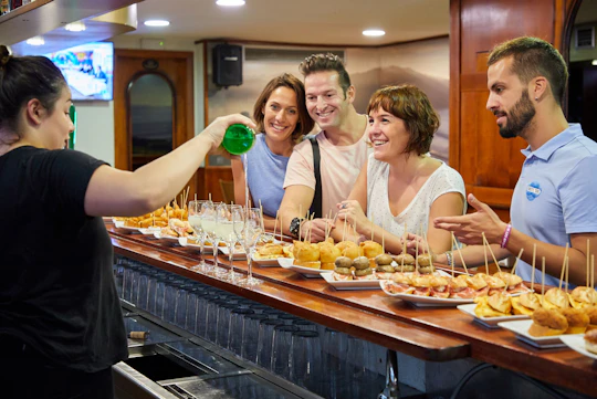 Pintxo tasting paired with Spanish wines in Bilbao