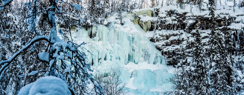 Capture the Korouoma frozen waterfalls