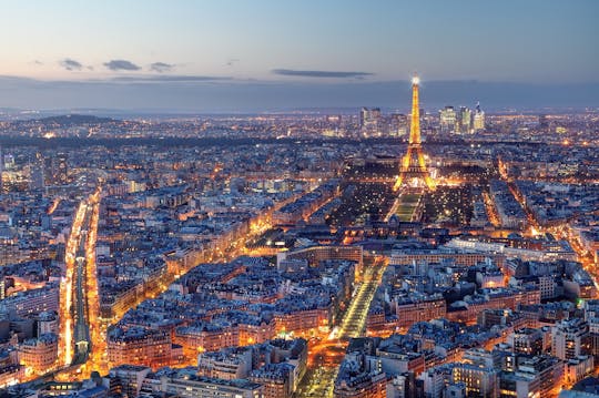 Entrada sin colas a la cima de la Torre Eiffel sin colas y crucero nocturno por las luces de París