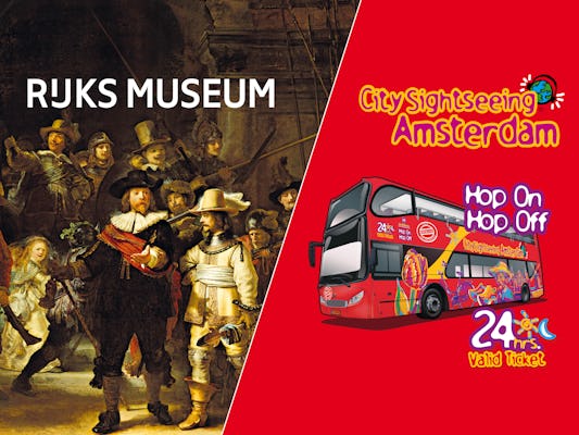 Fast-track Rijksmuseum ticket and hop-on hop-off bus tour
