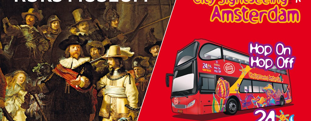 Fast-track Rijksmuseum ticket and hop-on hop-off bus tour