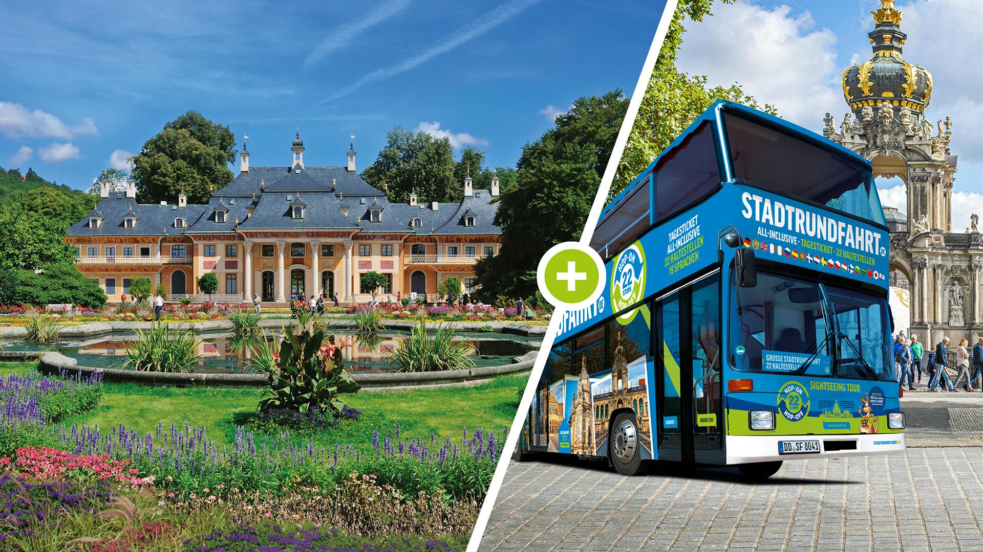 Bustour zum Schloss Pillnitz und Hop-On Hop-Off Stadtrundfahrt in