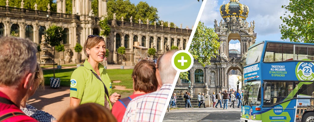 Wandeltocht door de oude binnenstad van Dresden en hop-on hop-off bustour