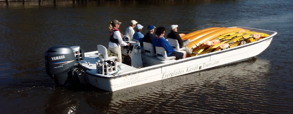 Excursión ecológica en kayak asistida en barco por el Parque Nacional Everglades