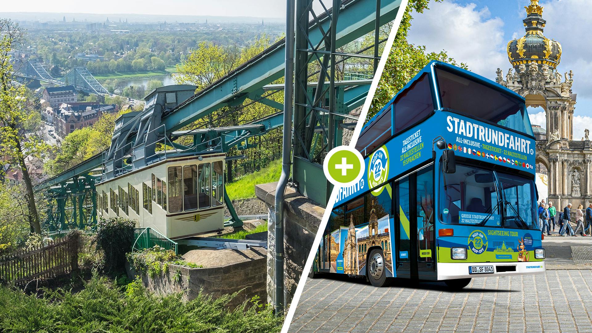 Panoramatour durch Dresden mit Bergbahn und Hop-on-Hop-off-Bus