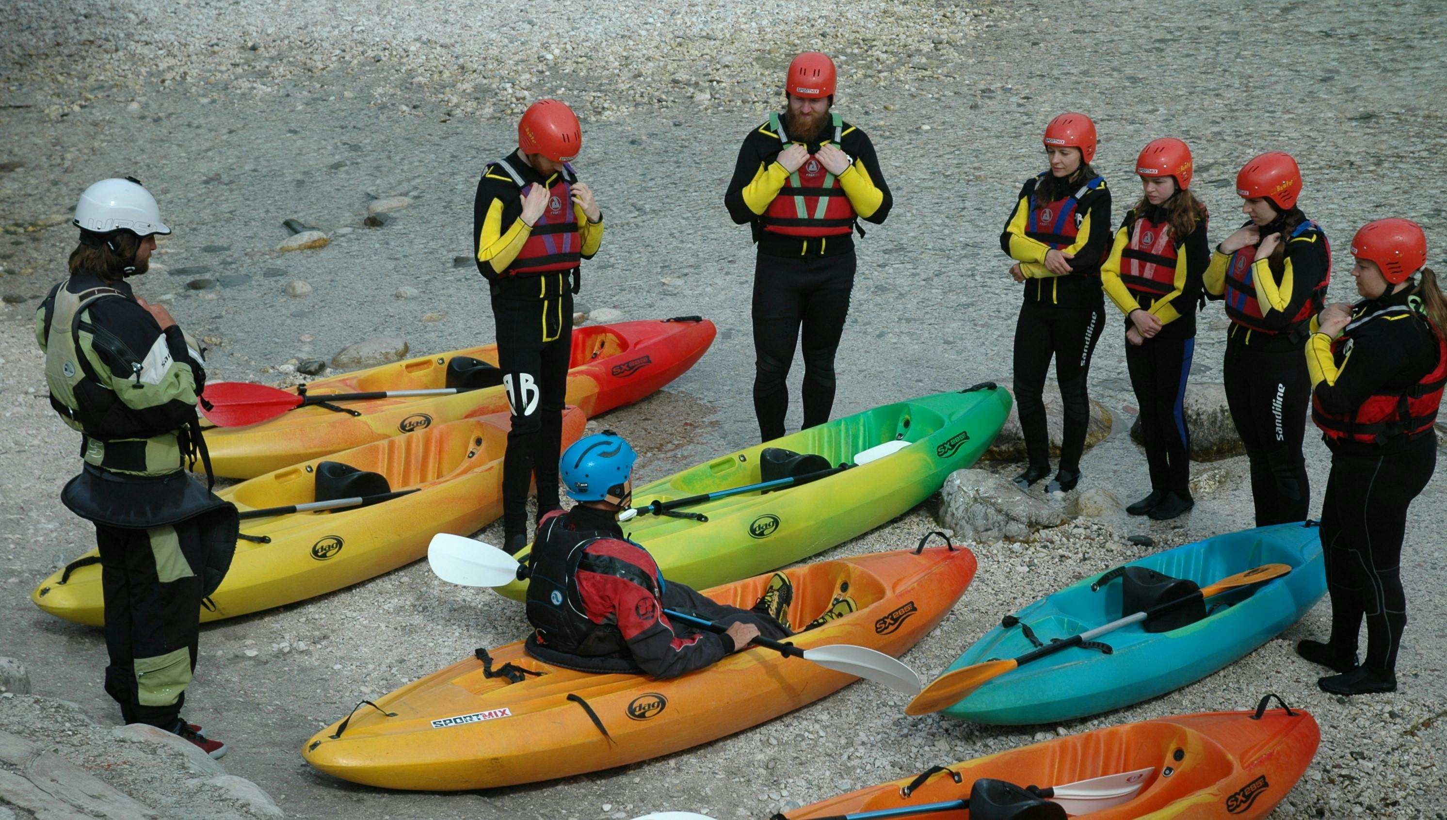 Guided sit-on-top kayak trip on Soca River from Bovec