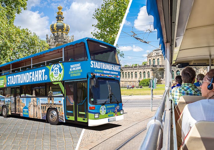 Panorama tour of Dresden with mountain railway and hop-on hop-off bus