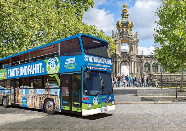 Panorama tour of Dresden with mountain railway and hop-on hop-off bus