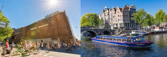 Crociera sui canali della città di Amsterdam con snackbox e Heineken Experience