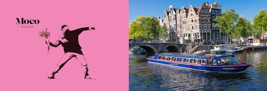 City canal cruise of Amsterdam with snackbox and MOCO Museum ticket