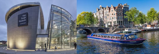 City canal cruise of Amsterdam with snackbox and  Van Gogh Museum
