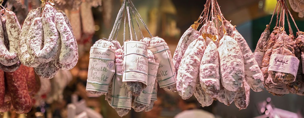 Tour do mercado de alimentos em Les Halles de Lyon-Paul Bocuse