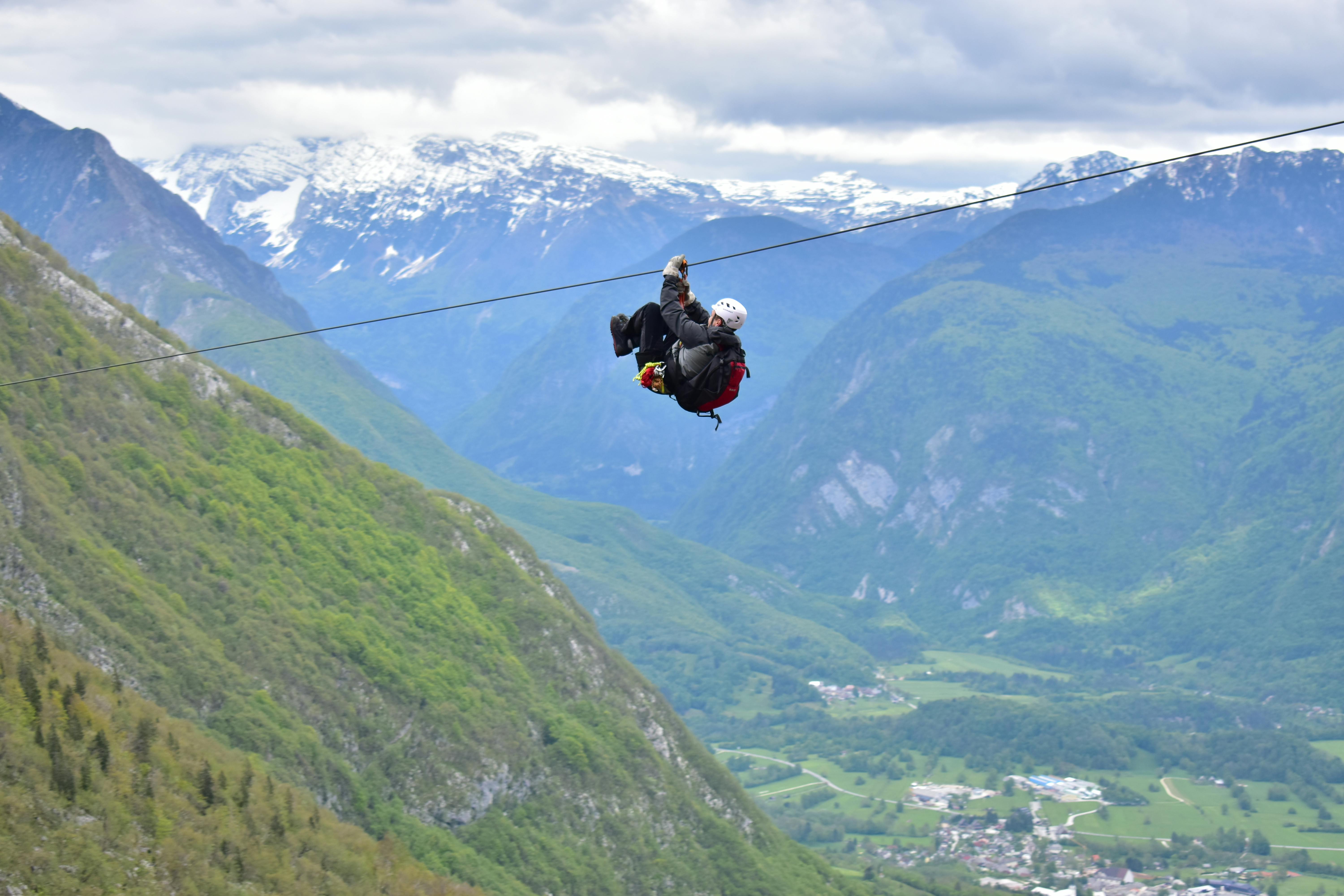 Zipline Adventure in Bovec valley over the Bovec and Soča rivers