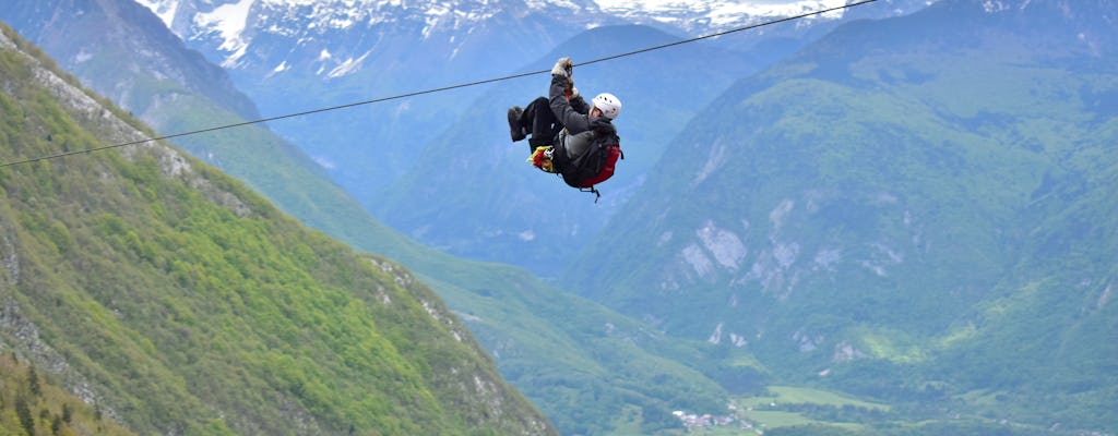 Zipline-Abenteuer im Bovec-Tal über den Flüssen Bovec und Soča