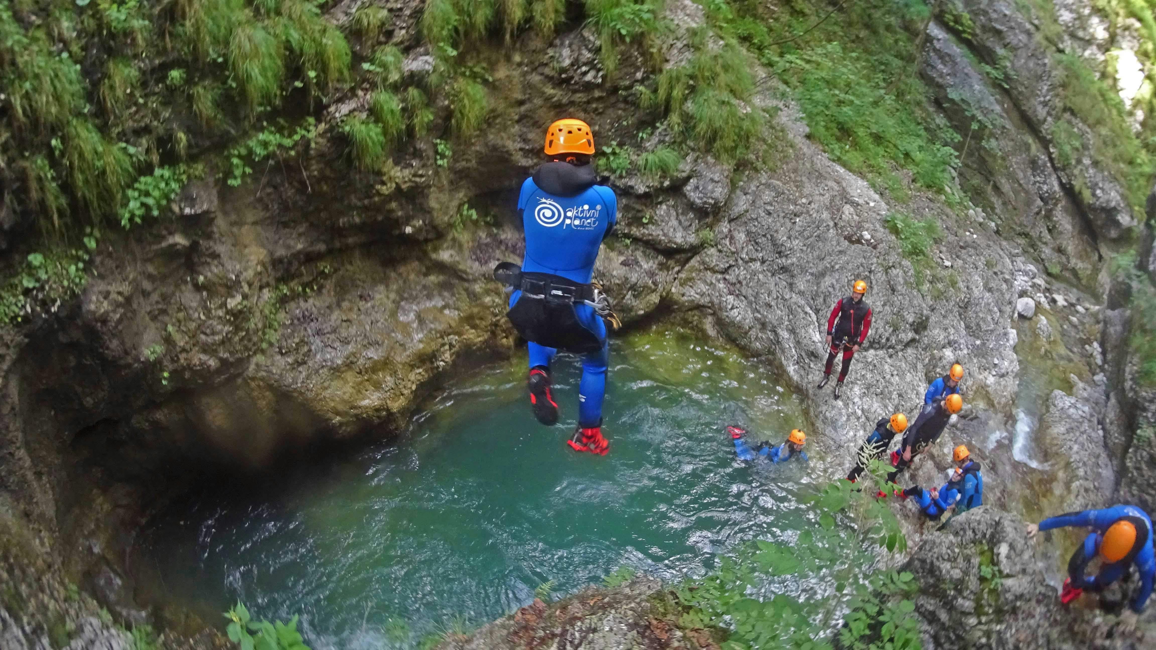 Canyoning down river Sušec from Bovec