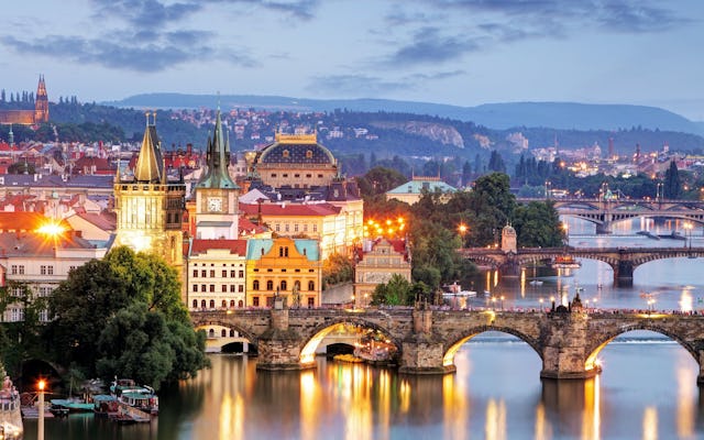 Panoramic views of Prague evening walking tour