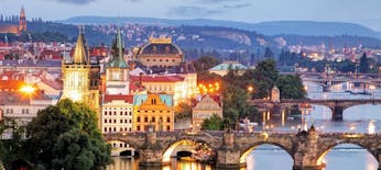 Panoramic views of Prague evening walking tour