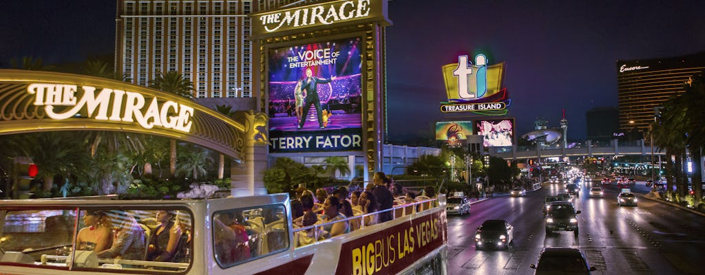 Visite panoramique nocturne de la ville en Big Bus à Las Vegas