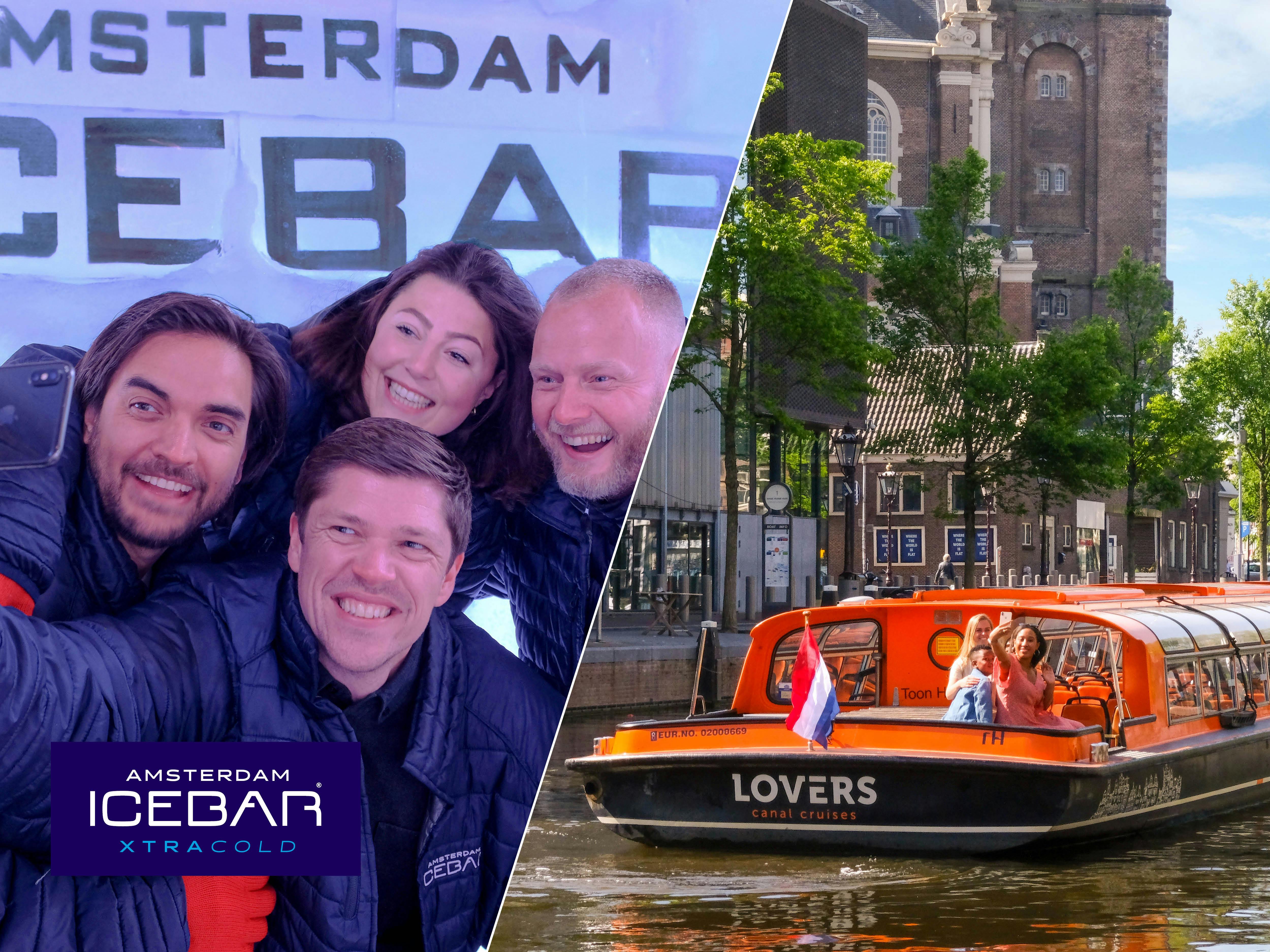 Billet d'entrée pour le XtraCold Ice Bar et une heure de croisière sur les canaux d'Amsterdam
