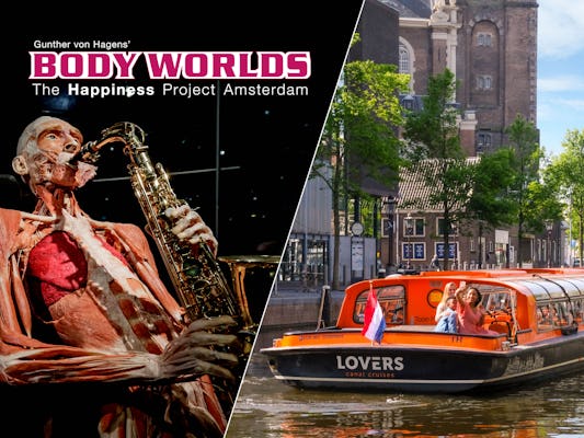 Billet coupe-file pour Body Worlds Amsterdam et croisière d'une heure sur les canaux