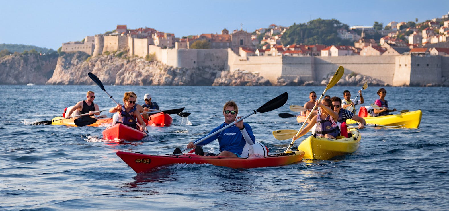 Dubrovnik caiaque no mar e mergulho com lanche
