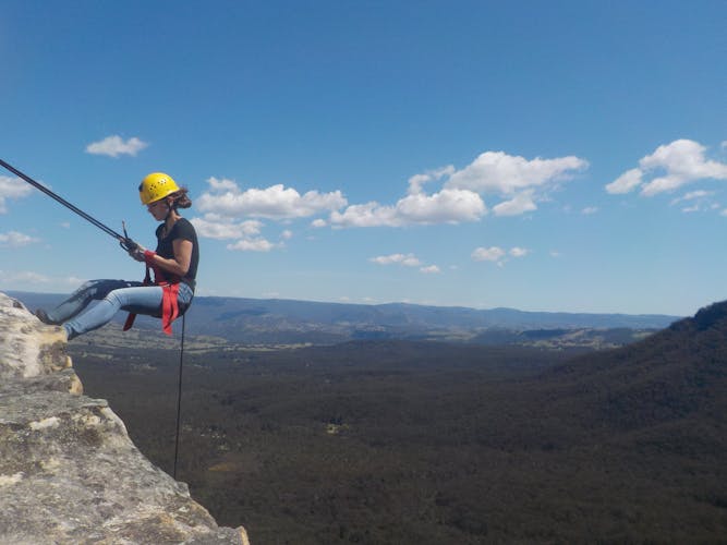 Full-day abseiling and rock climbing combo at Blue Mountains