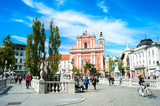 Passeio ao centro histórico da cidade e ao Castelo de Liubliana