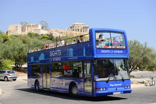 Combo hop-on hop-off bus in Athene, Piraeus en stranden