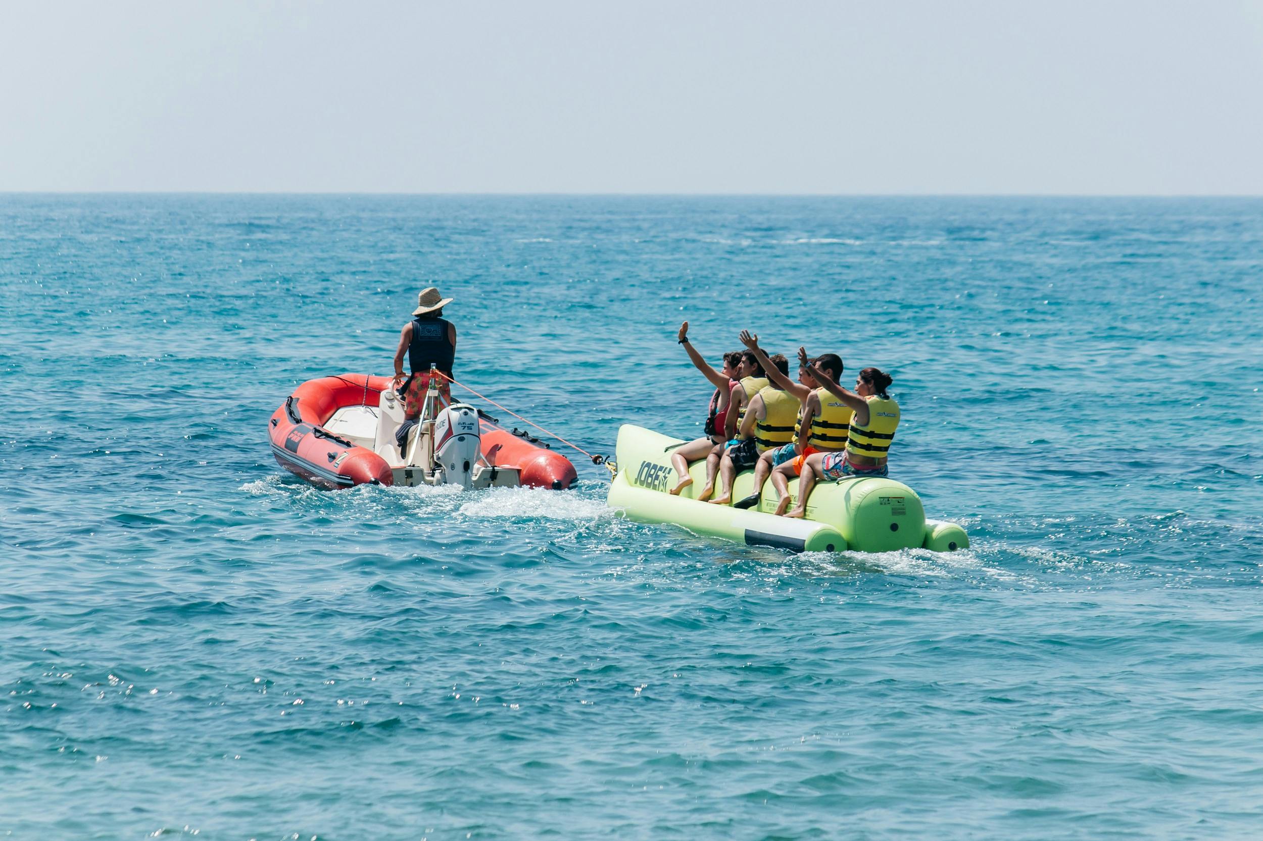 Banana boat ride in Salou