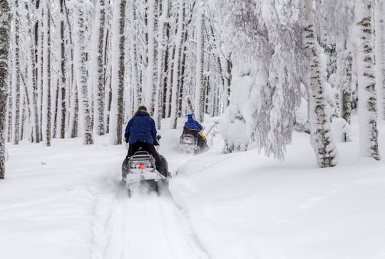 Ice fishing and snowmobile safari combo