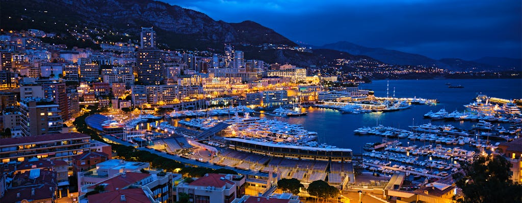 Rondrit door Monaco bij nacht vanuit Nice