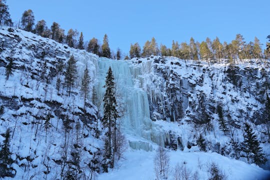 Visit the frozen waterfalls of Korouoma