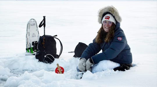 Expérience de pêche sur glace avec transport