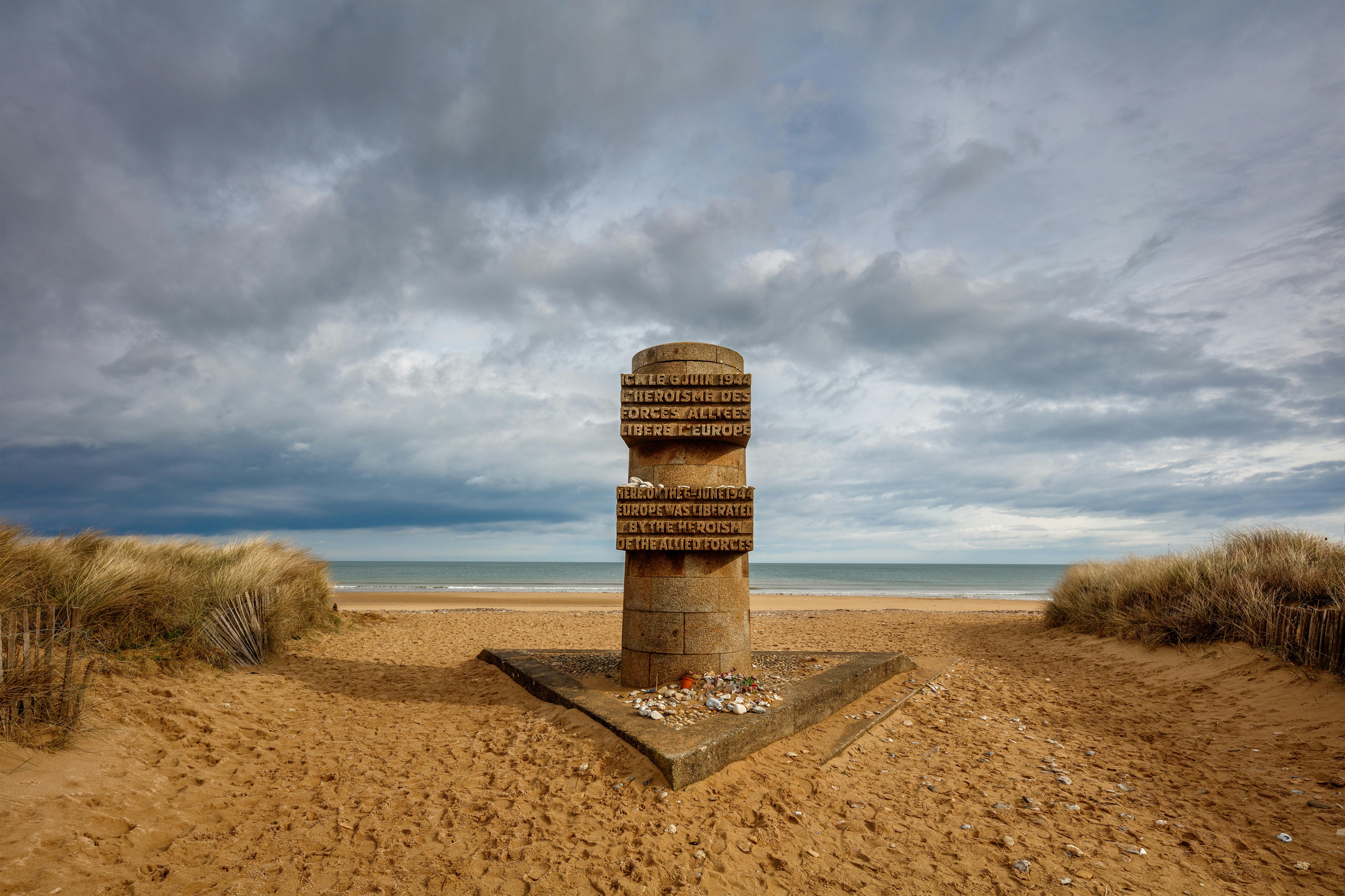 Normandy D-Day beaches with Juno Beach, bunkers and Canadian cemetery from Paris