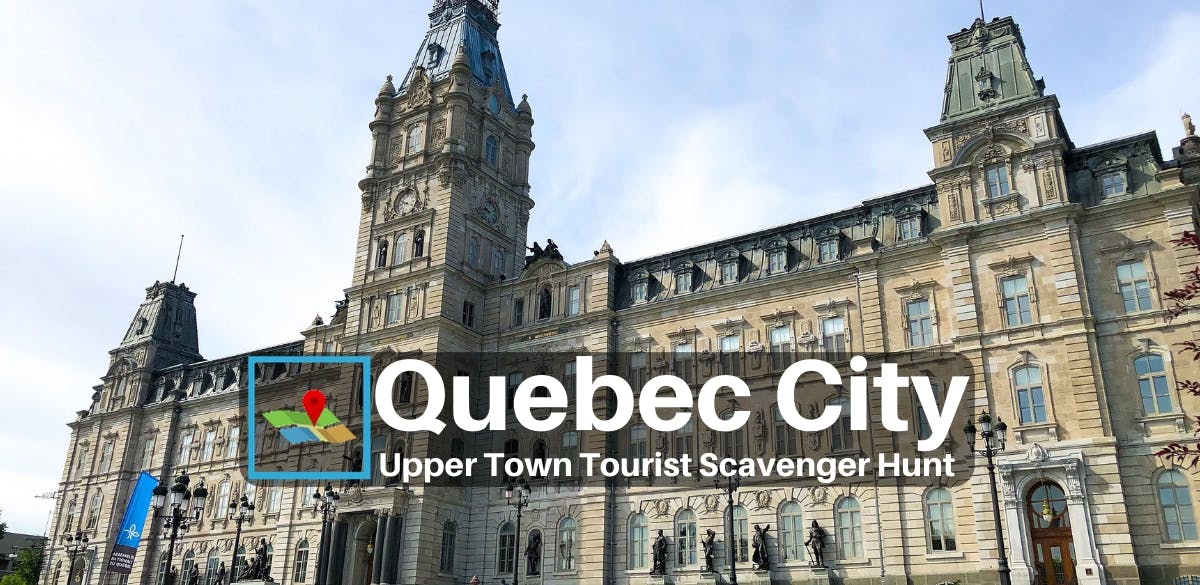 Búsqueda del tesoro turístico en la ciudad alta de la ciudad de Quebec