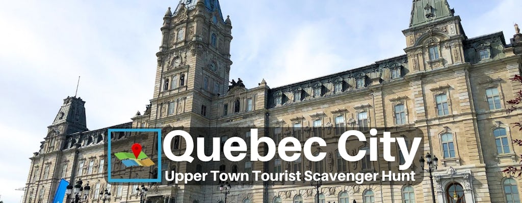 Búsqueda del tesoro turístico en la ciudad alta de la ciudad de Quebec