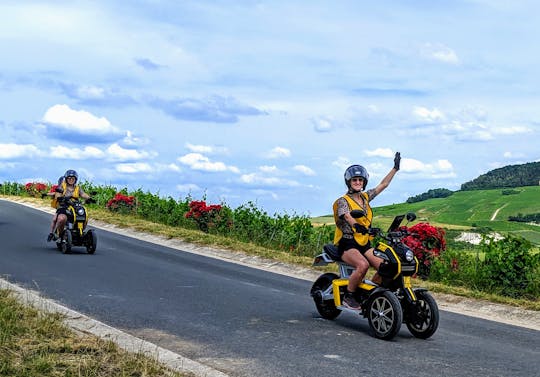 Uitje met een elektrische scooter in Champagne met proeverij van eten