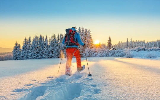 Snowshoe winter hike near Stockholm