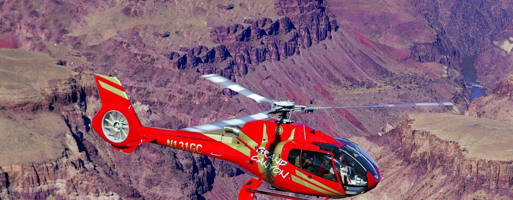 Grand Canyon South Rim: bustour en helikoptervlucht