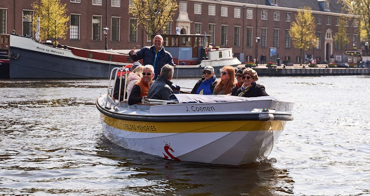 Paseo en barco abierto por los canales de Ámsterdam