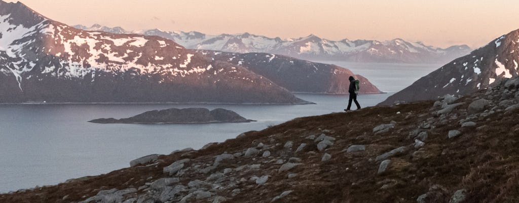 Caminata nocturna de Senja en el lado salvaje