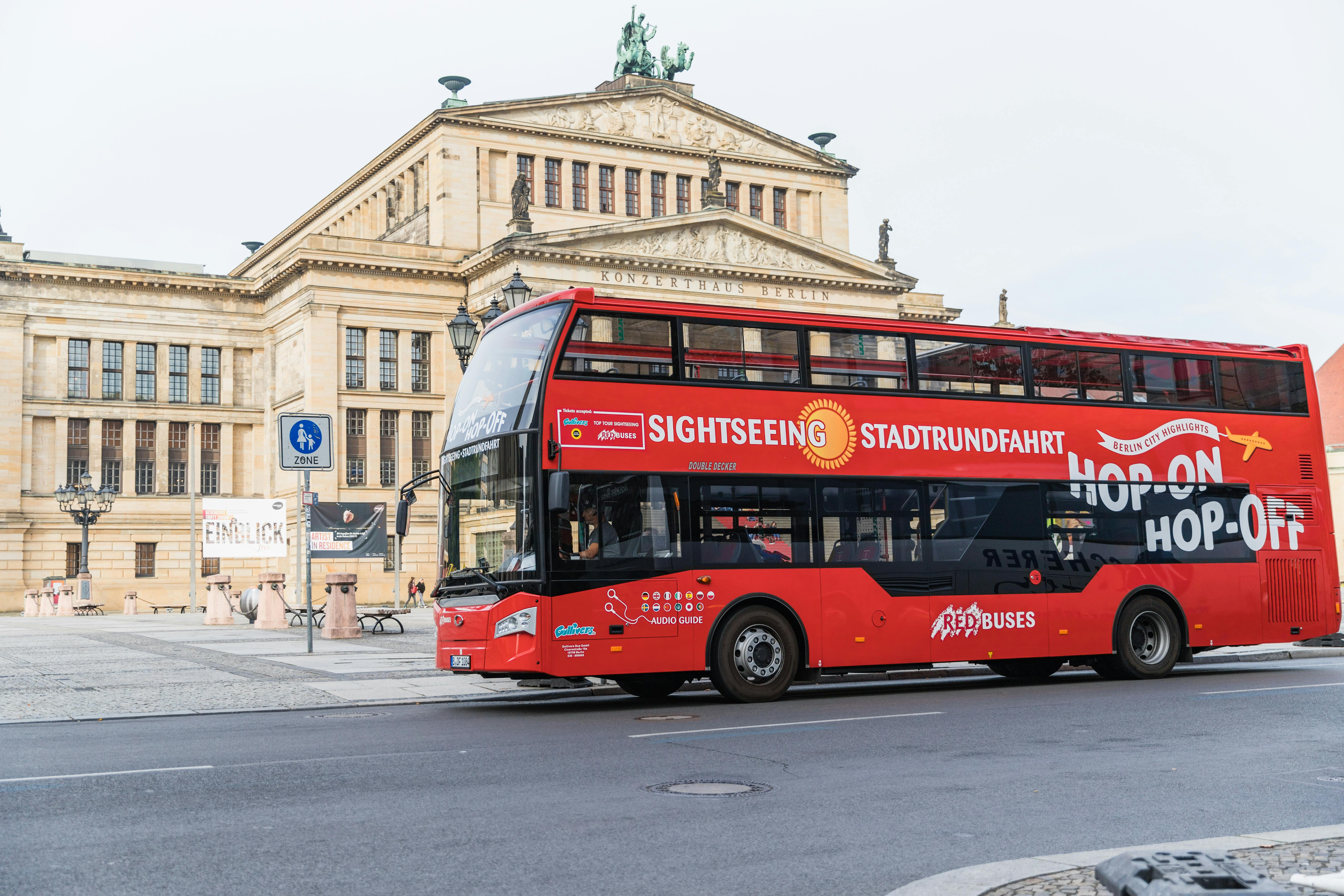 Ônibus Berlin Red Sightseeing hop-on hop-off 24 ou 48h