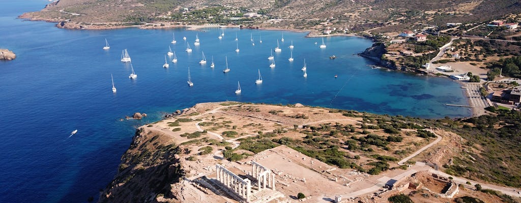 Excursão particular ao pôr do sol no Templo de Poseidon e Cabo Sounion com guia de áudio