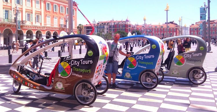 A 1.5-hour private electric rickshaw ride in the French Riviera