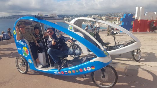 A 1.15-hour private electric rickshaw ride in the French Riviera