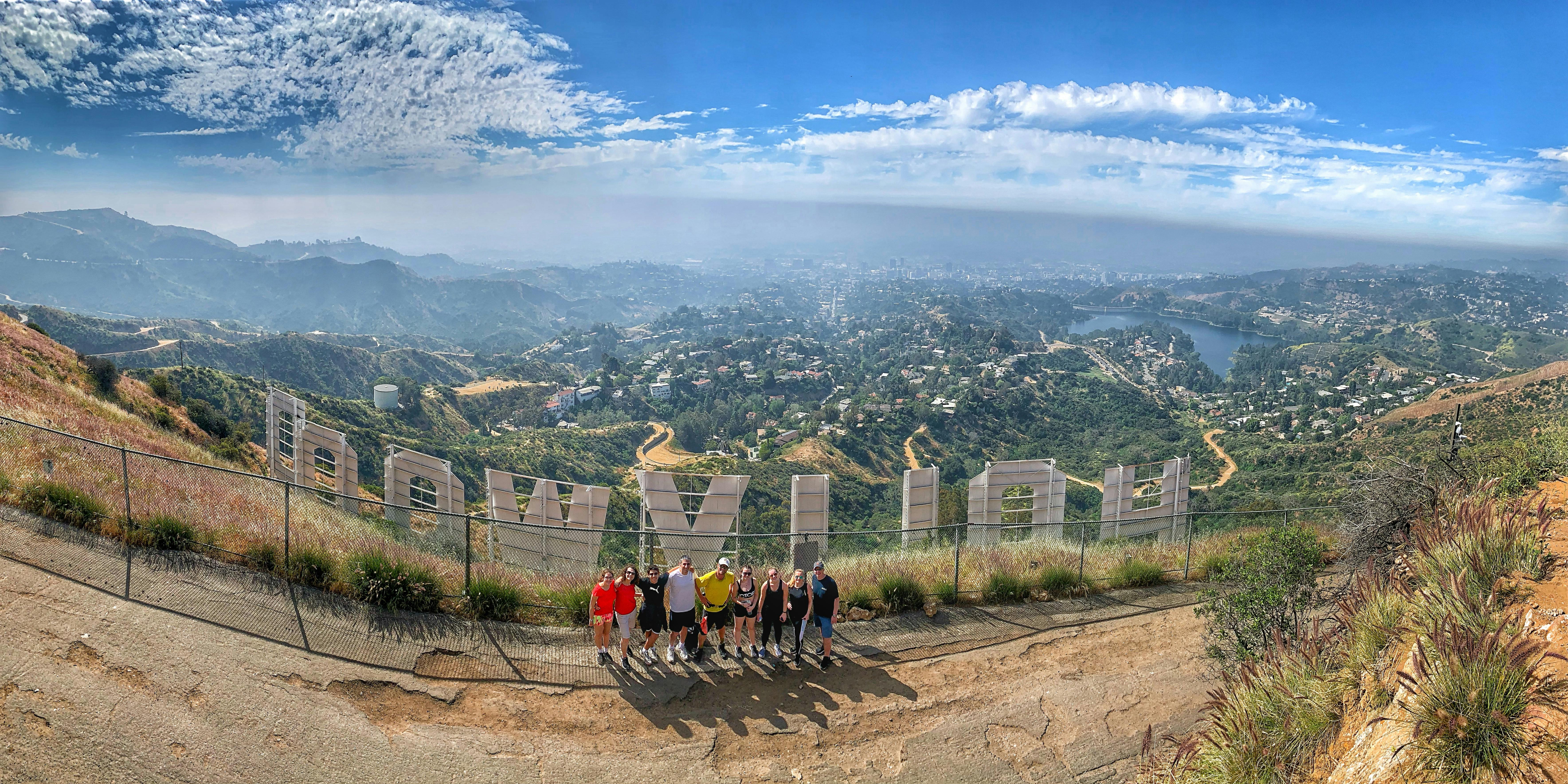 Sinal De Hollywood. Los Angeles California Com Fundo Azul Foto