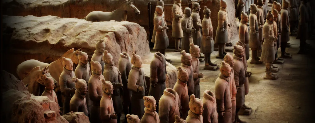 Terracotta Warriors inside the Terracotta Army Museum near Xi'an